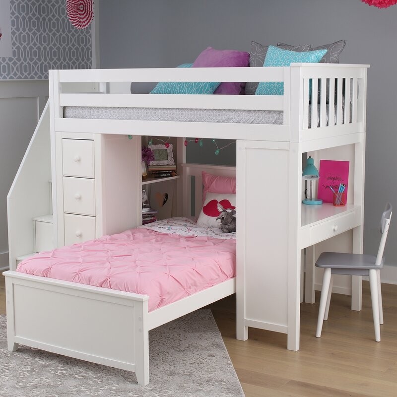 Harriet bee desilets twin over twin l shaped bunk bed
