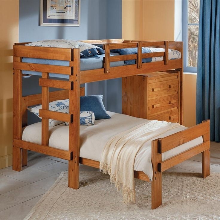 Heartland br l shaped loft twin over full bunk bed