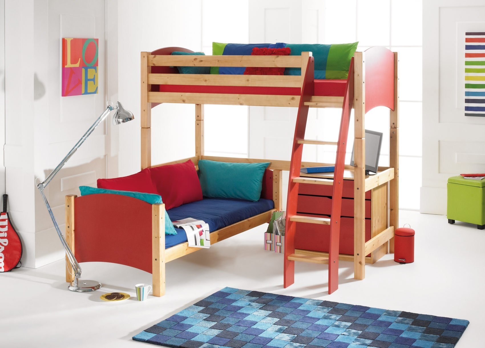 High sleeper bunk bed with furniture options scallywag kids