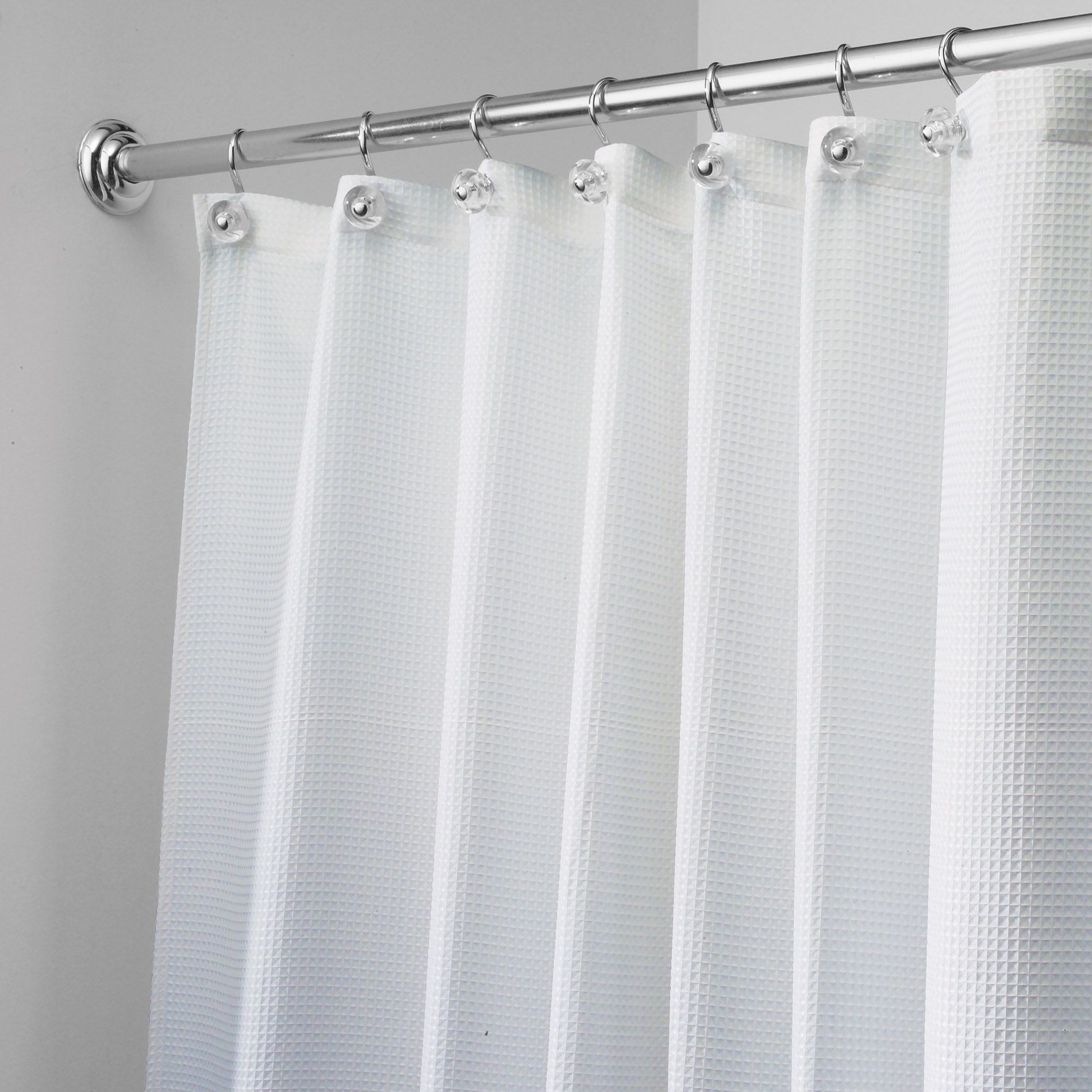 Inter design shower stall curtain carlton white fabric