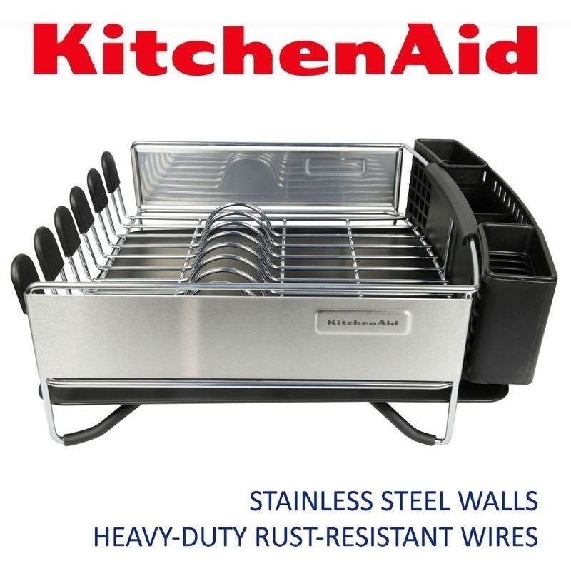 Kitchen aid rust resistant dish rack with tray utenstil