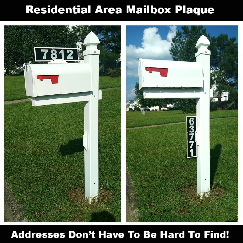 Reflective Address Mailbox Number Plaque Highly Visible Plate Sign Post Box 