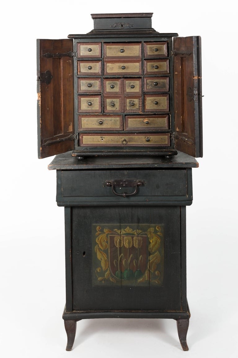 Late 19th century austrian hand painted cabinet for sale