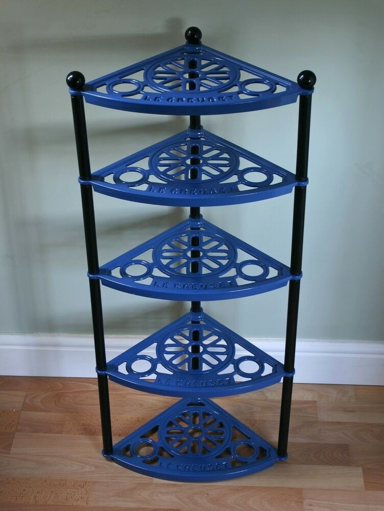 Le creuset blue enamel cast iron five tier shelves