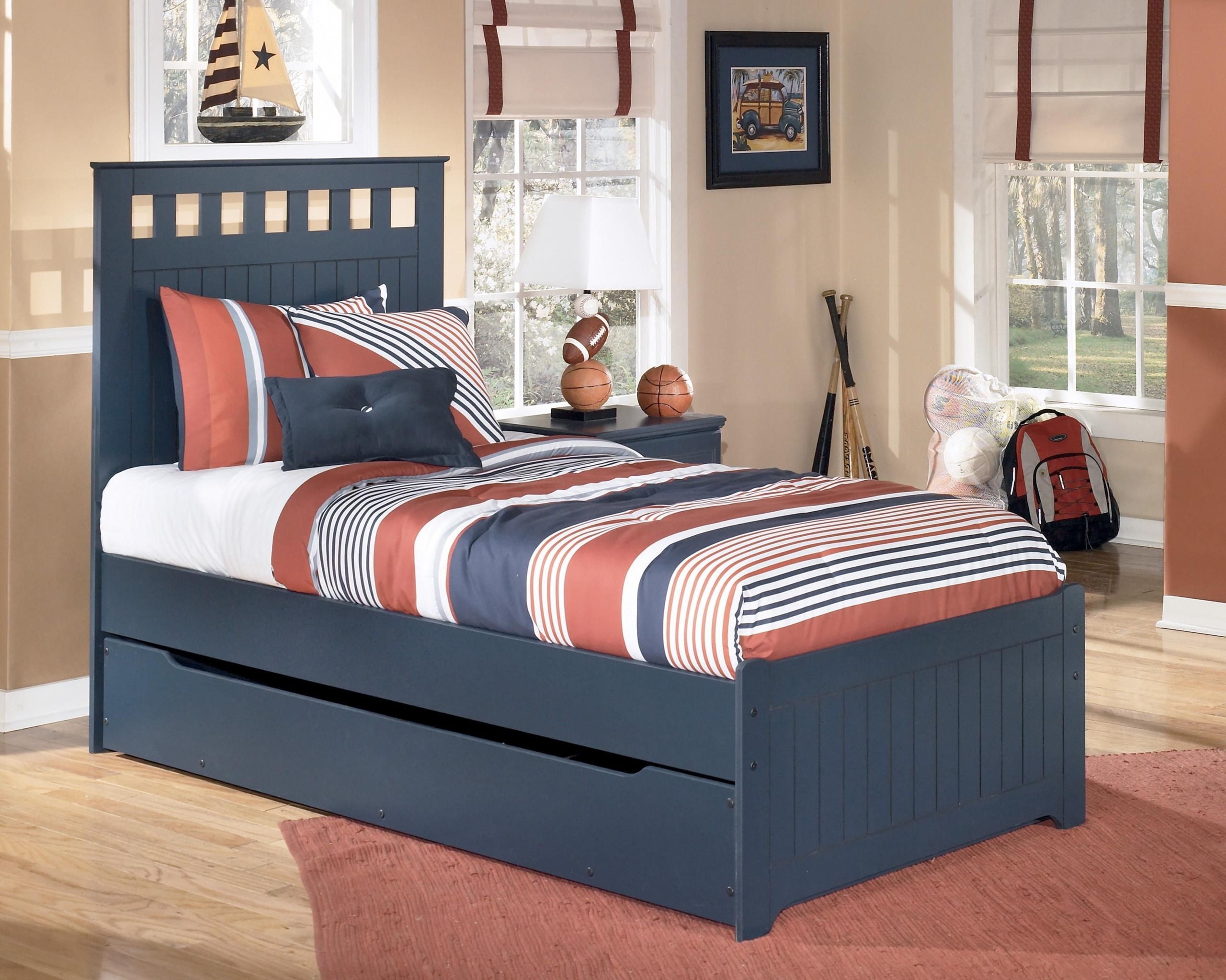 Leo twin bed with storage trundle by signature design by