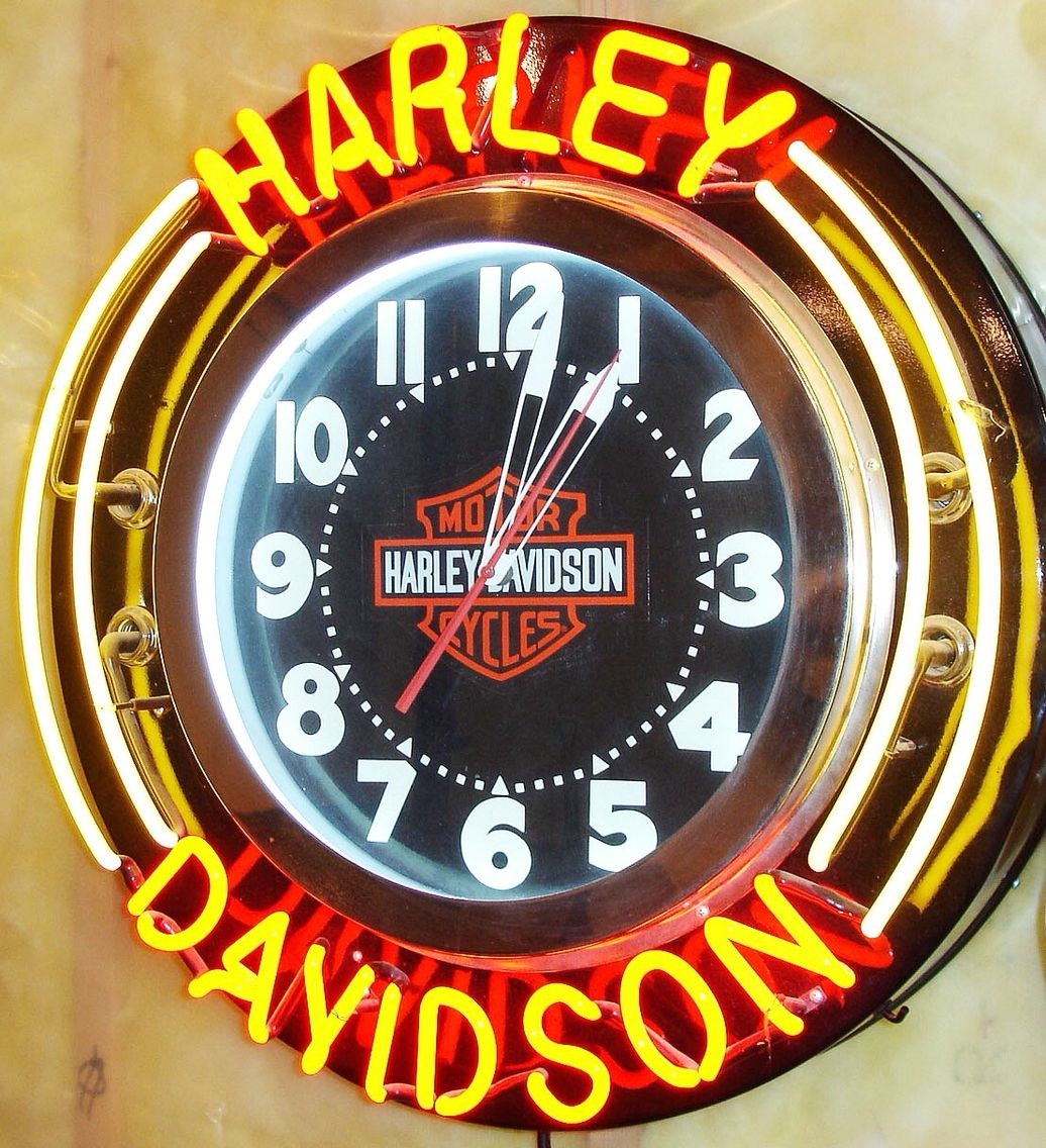 Light clock harley neon clock clock
