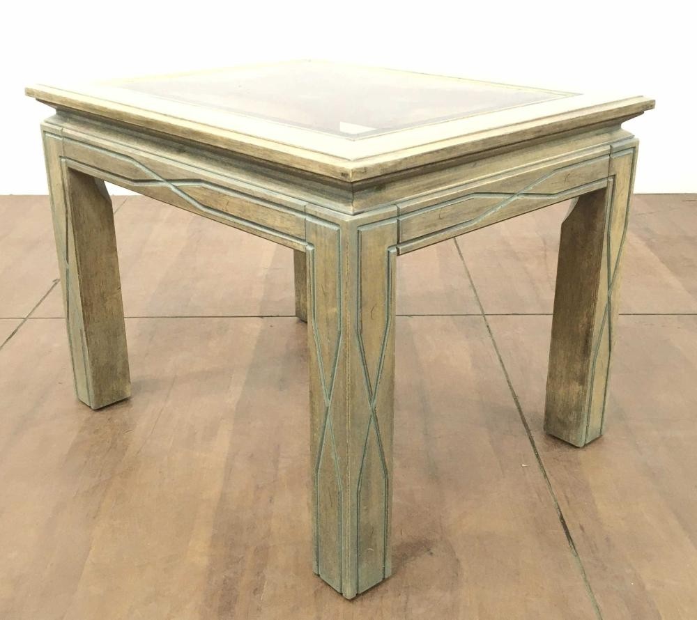 Lot southwestern contemporary smoked wood end table 1