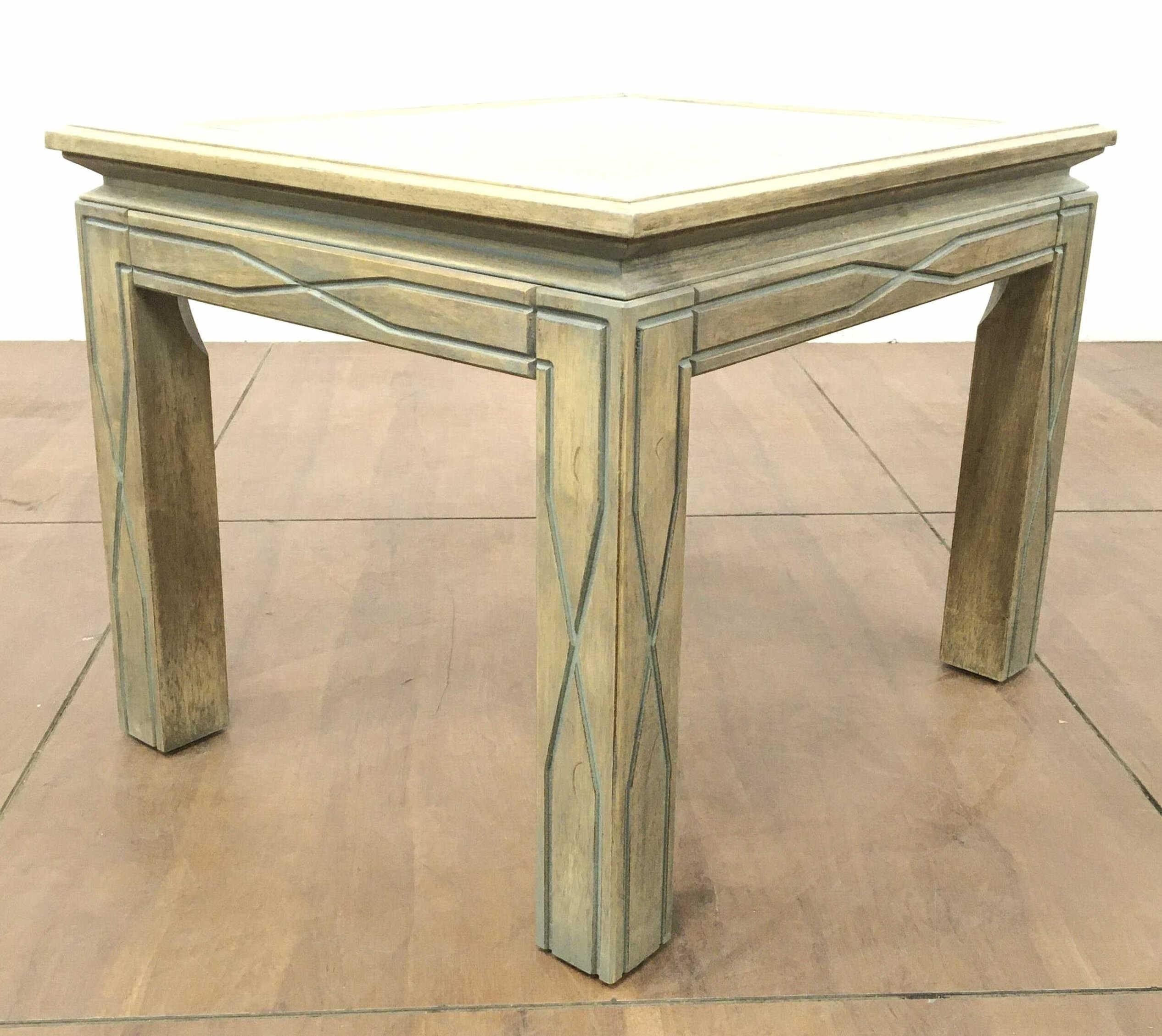Lot southwestern contemporary smoked wood end table
