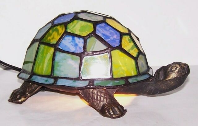 Lovely tiffany style stained glass turtle tortoise accent