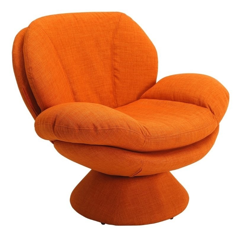 Mac motion comfort chair swivel accent chair in orange
