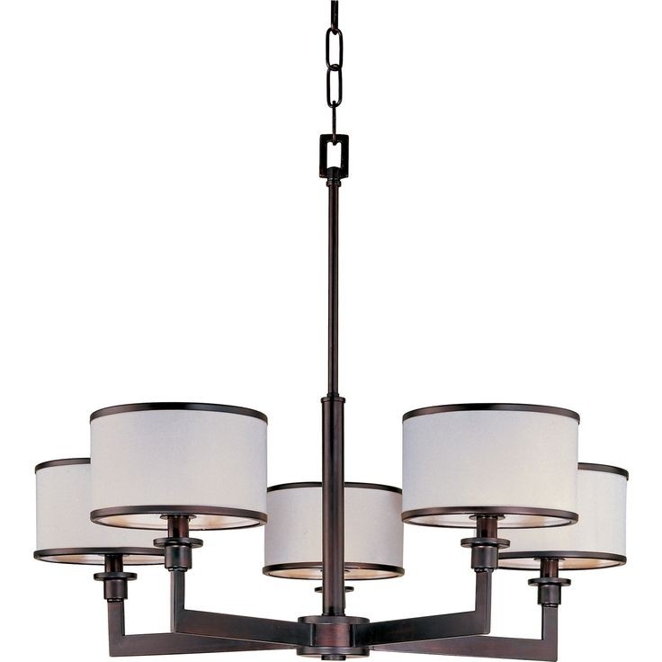 Marvelous mission style pendant lighting with 5 white drum