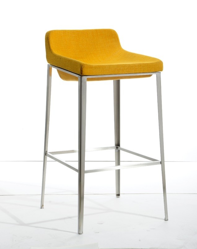 Modrest adhil mid century yellow fabric bar stool