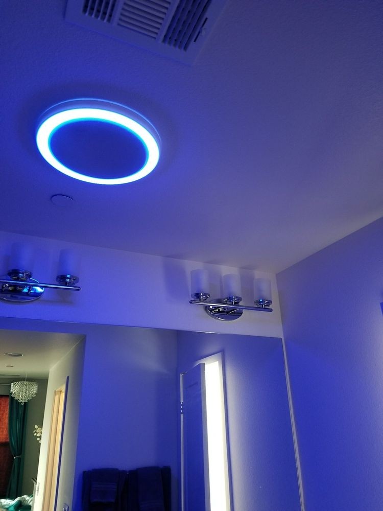 New bathroom fan speaker blue led night light awesome