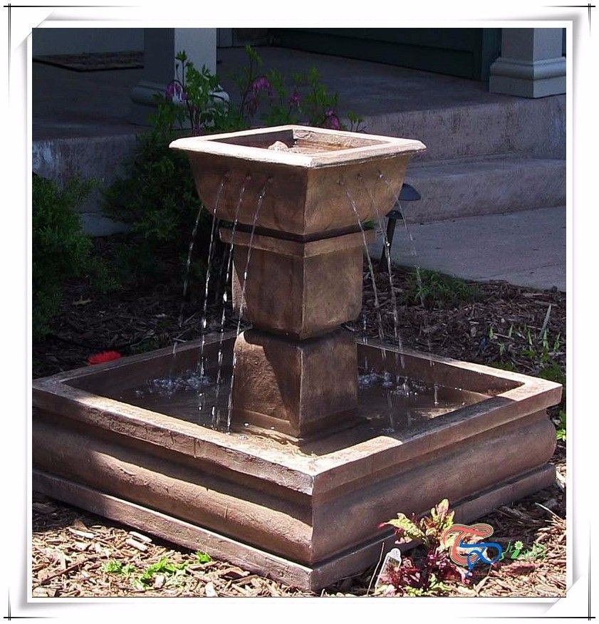 New design fiberglass decorative water fountain garden