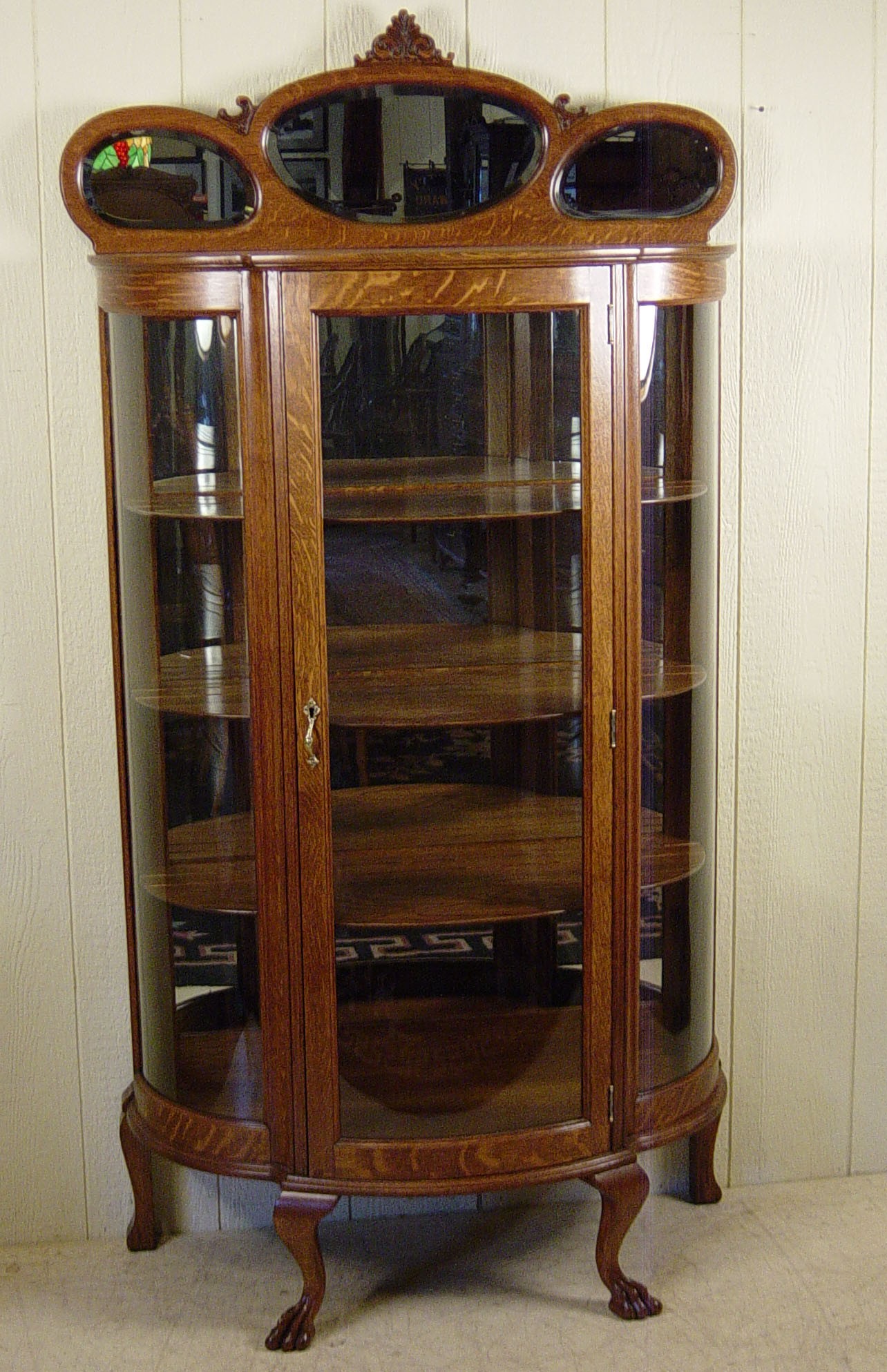 Oak curio china cabinet