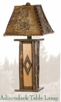 Old hickory adirondack table lamp