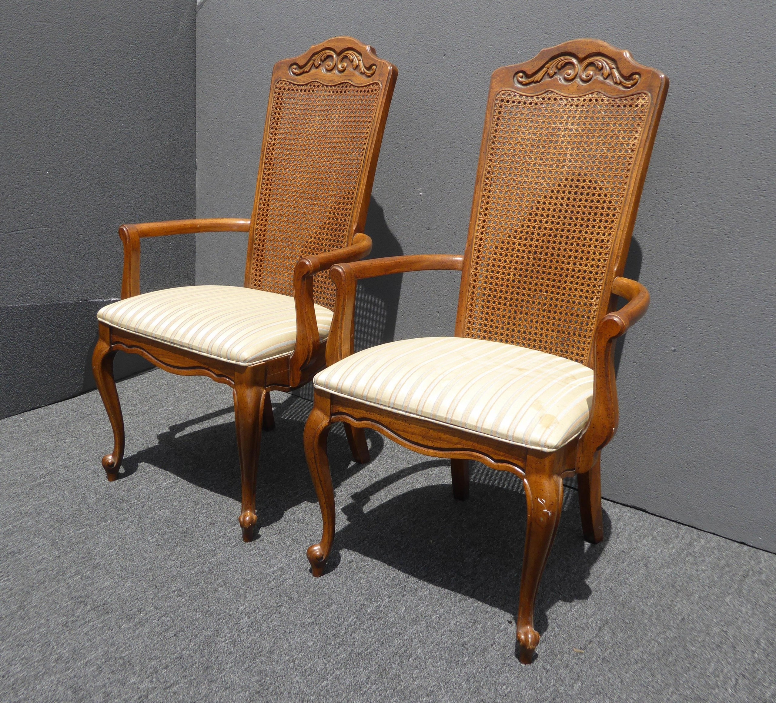 Pair of american of martinsville french country carved oak