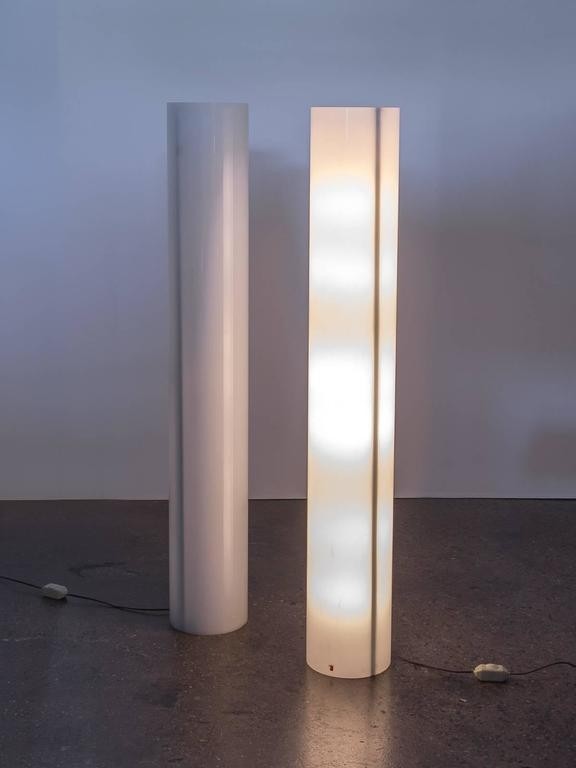 Pair of column floor lamps by paul mayen at 1stdibs
