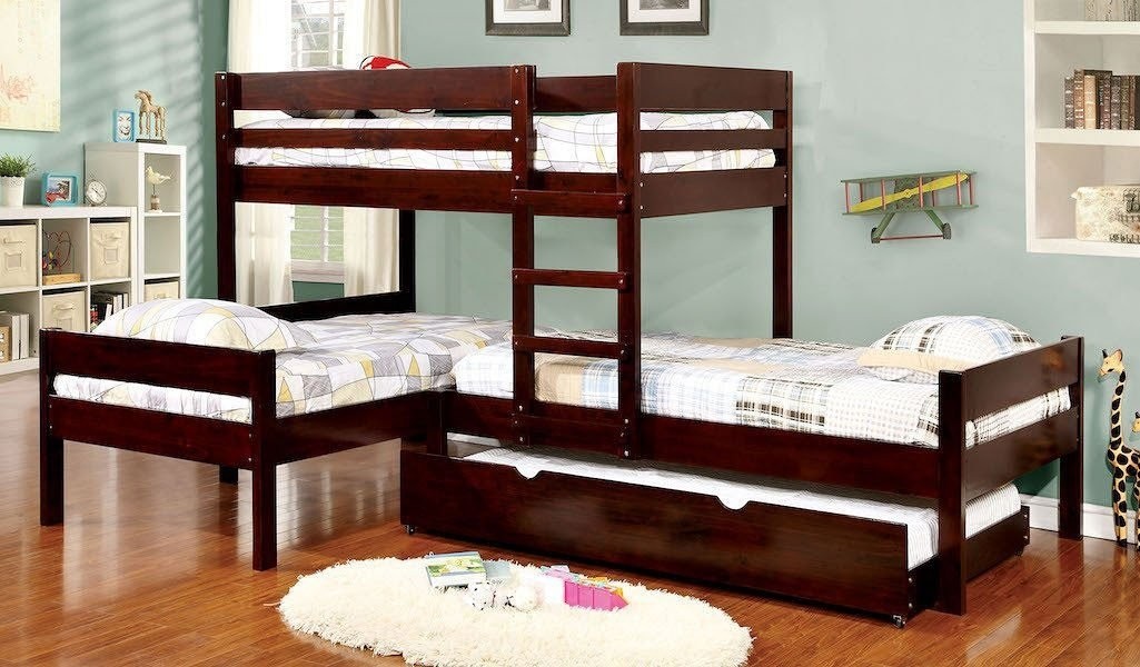 Ranford l shaped triple twin bunk bed by furniture of