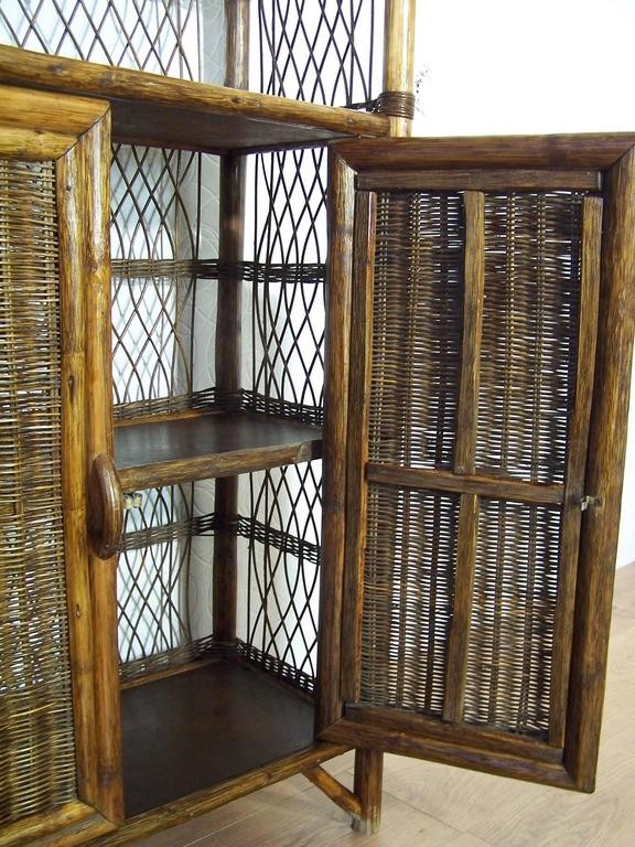 Rattan and wicker bookcase at 1stdibs 3