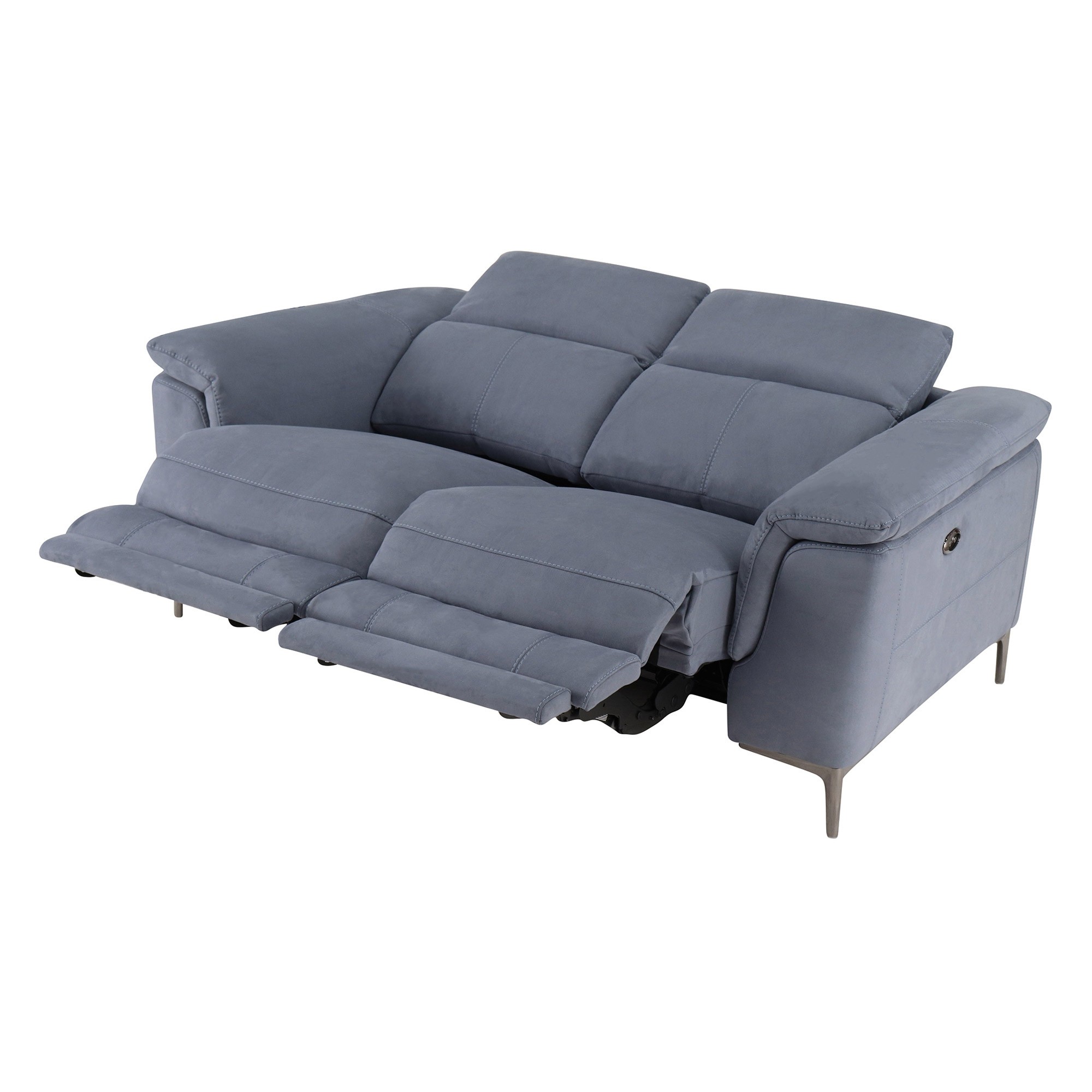 Rimini pacific blue small fabric electric recliner sofa 2