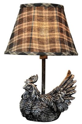 Rooster accent lamp wshade from granny janes attic