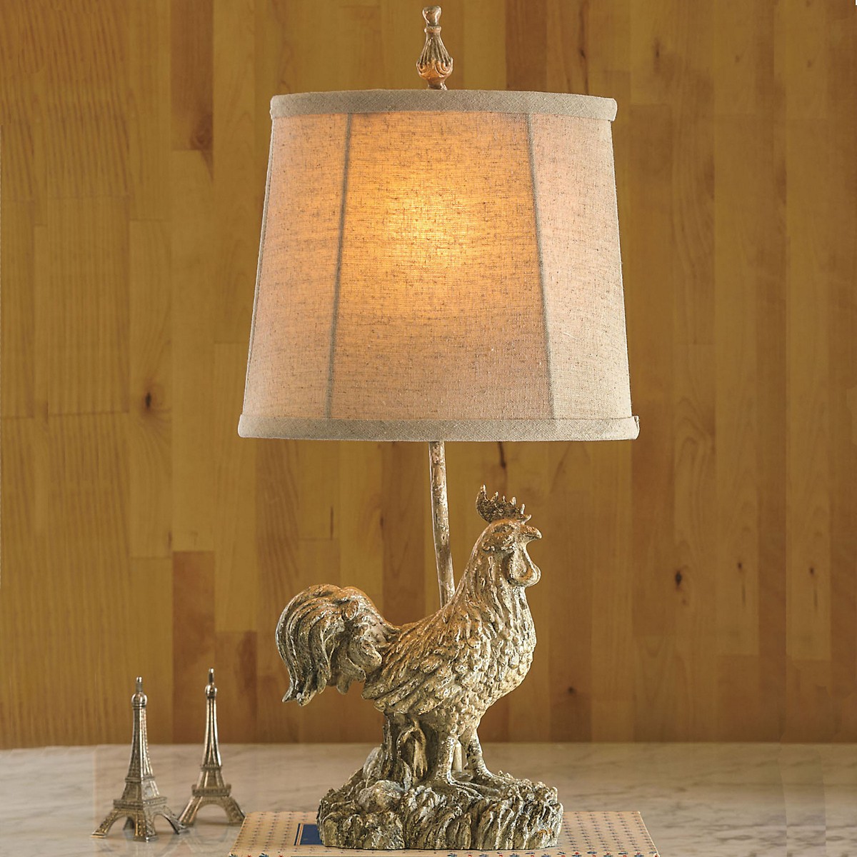 Rooster lamp gumps
