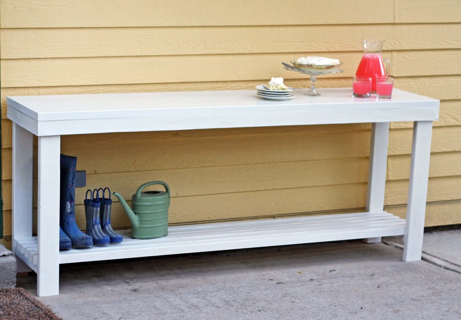 Running with scissors outdoor console table