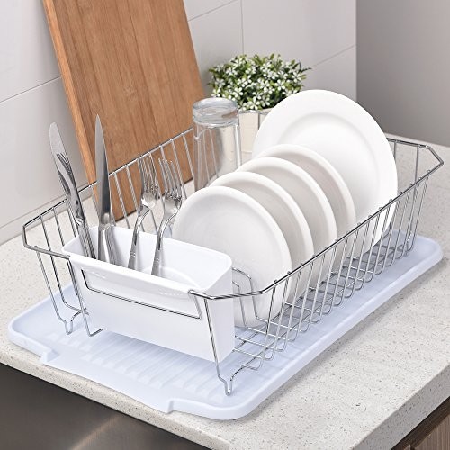 Rust proof kitchen in sink side draining dish drying rack
