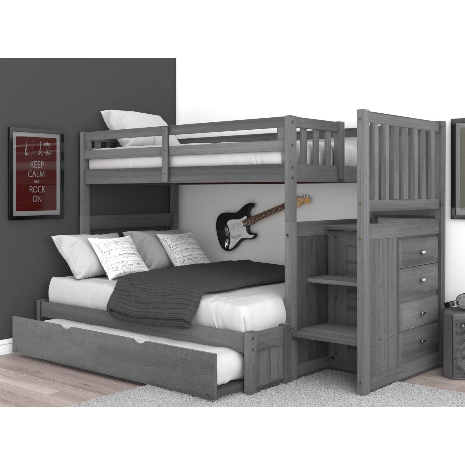 Sandberg bunk bed with trundle and drawers in 2020 bunk