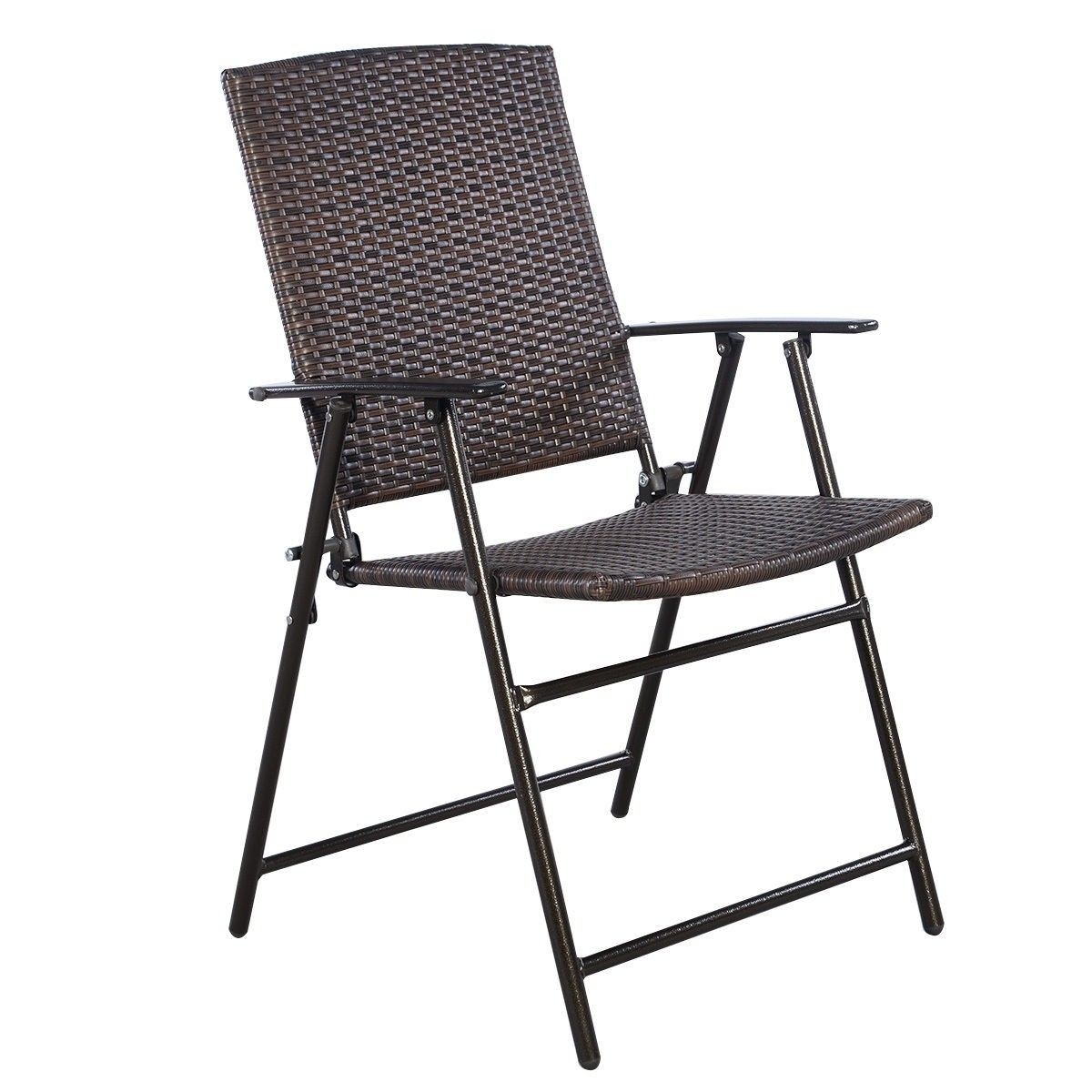 Set of 4 rattan folding chair outdoor folding chairs