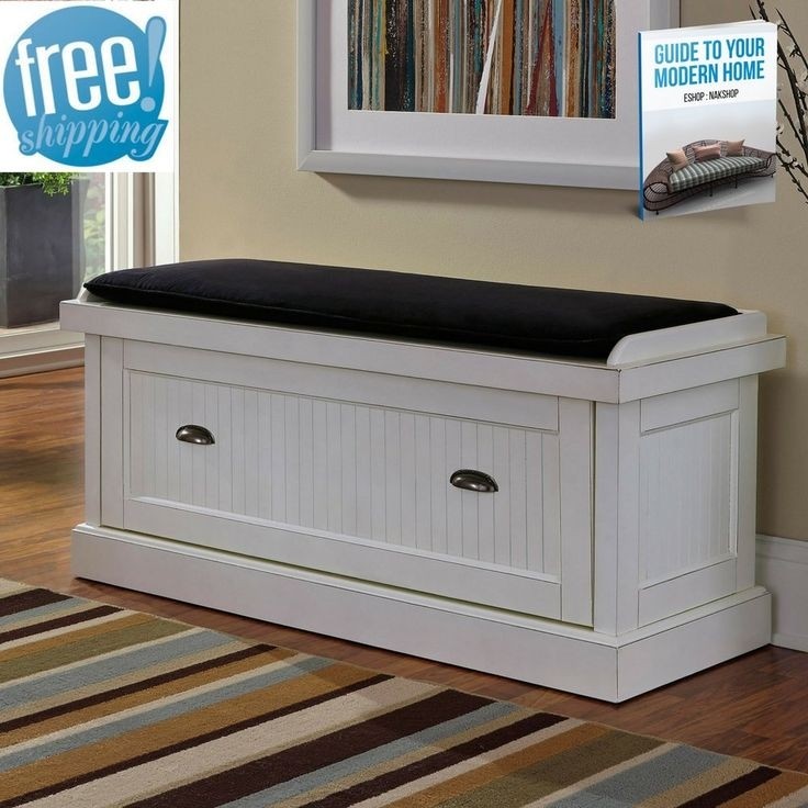 Shoe rack bench seat for entryway white with storage