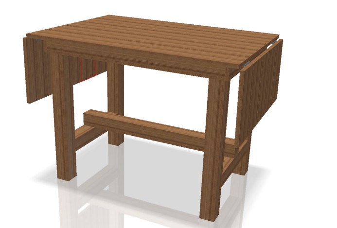 Side flap folding kitchen cutting table