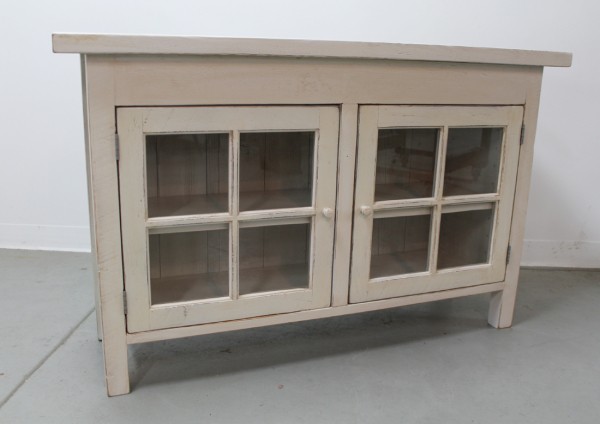 Small media cabinet with glass doors lake and mountain home