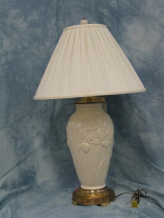 Sold price lenox iris table lamp slight wear to metal