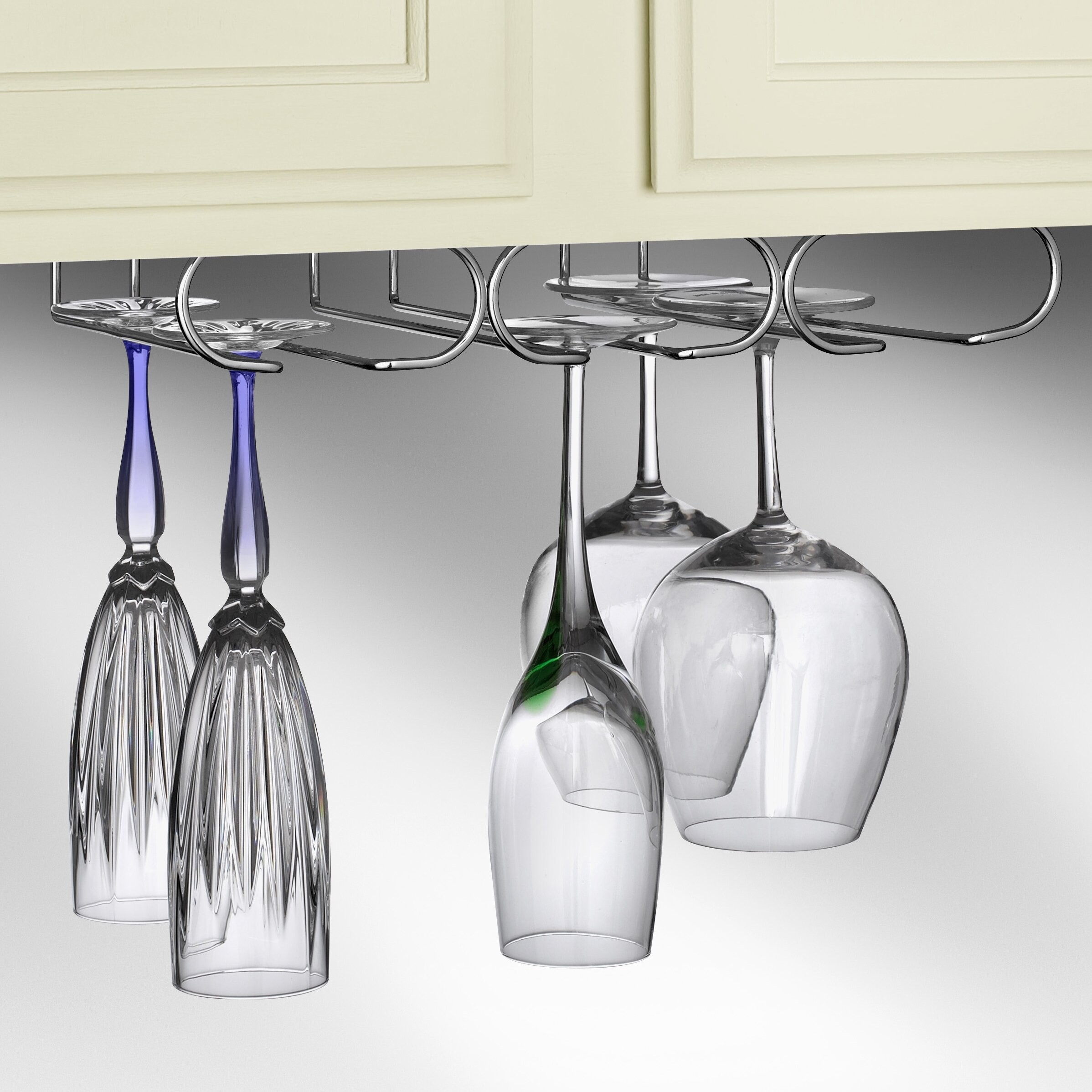 Spectrum diversified triple hanging wine glass rack