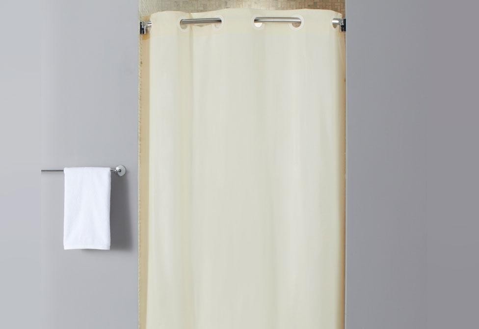 Stall size vinyl hookless r shower curtain surefit