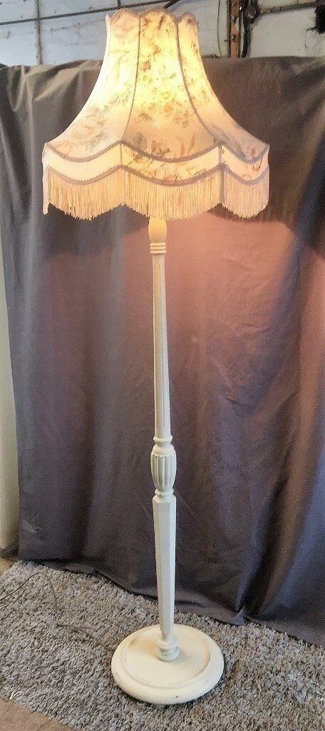 Standard floor lamp with shade shabby chic in