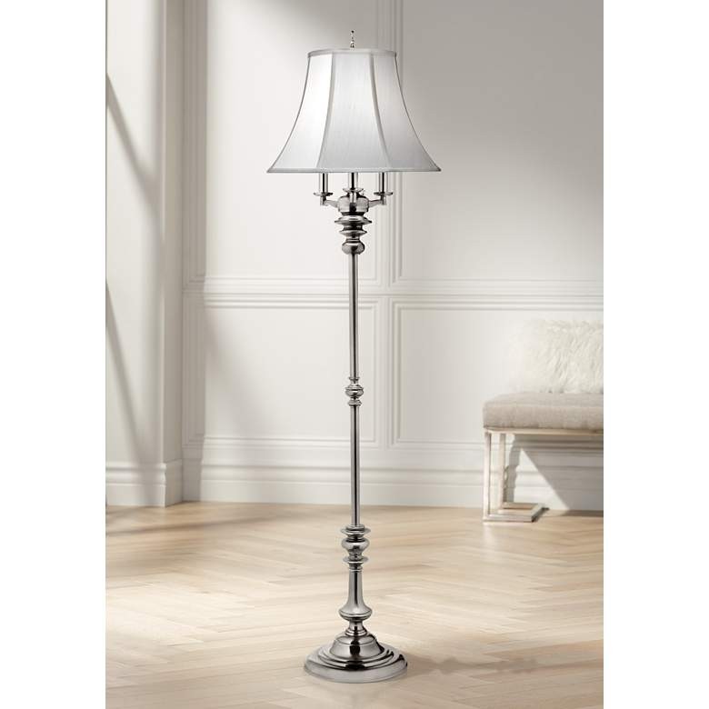 Stiffel antique nickel 4 light metal floor lamp 1p643