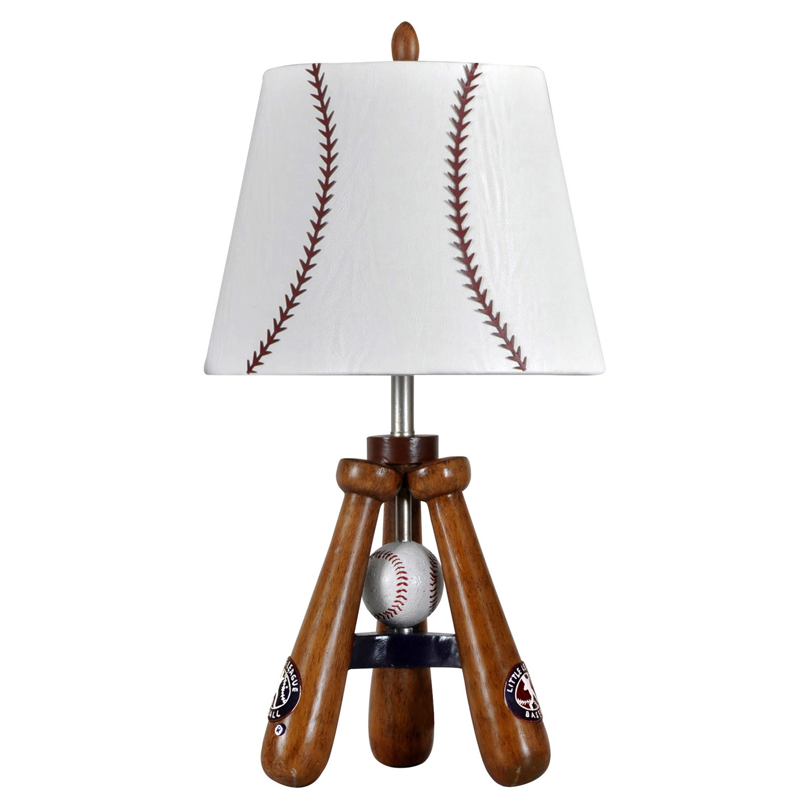Style craft baseball theme lamp with bat and ball stand