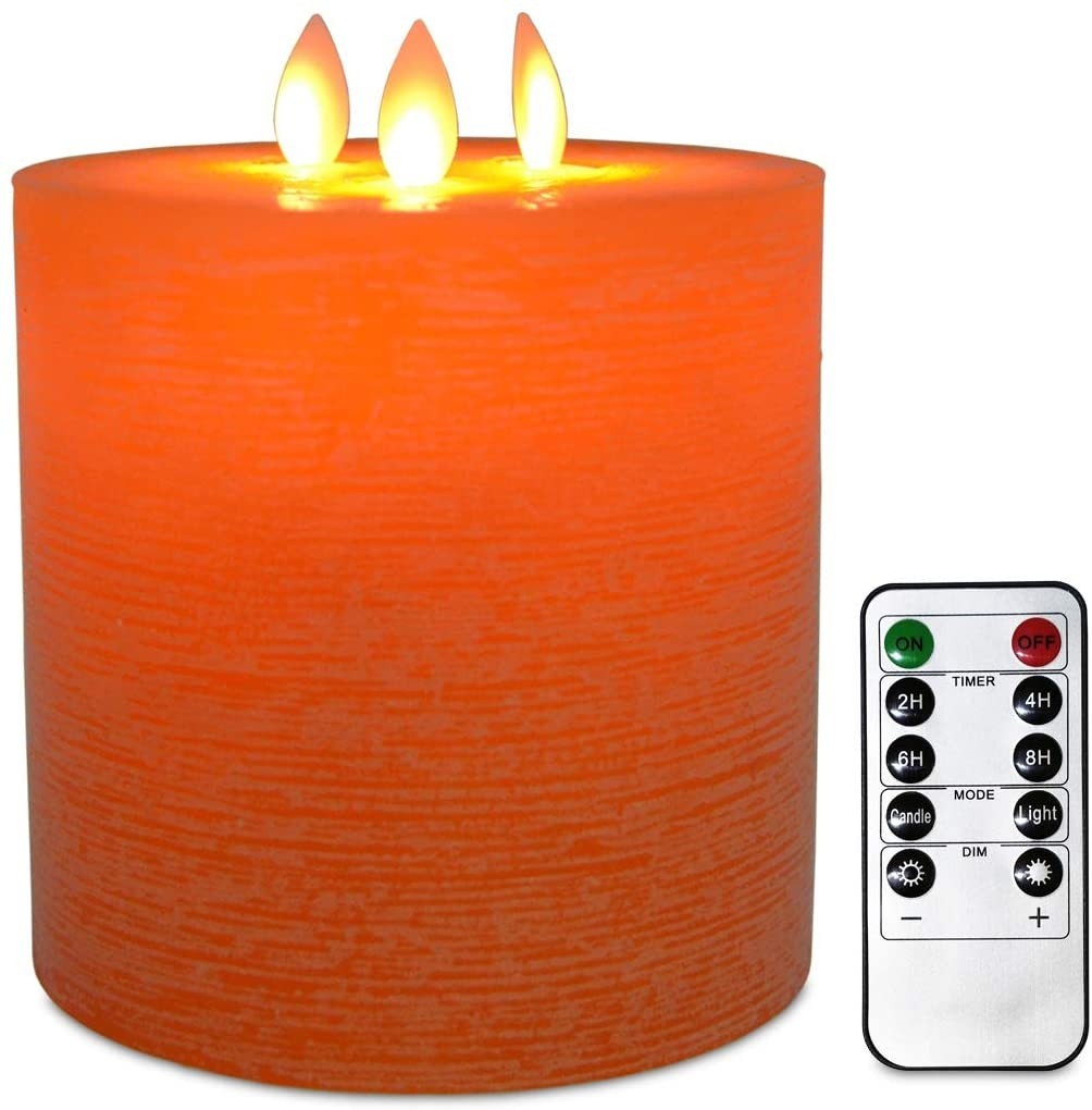 Telosma 3 moving wick large flameless pillar candles with