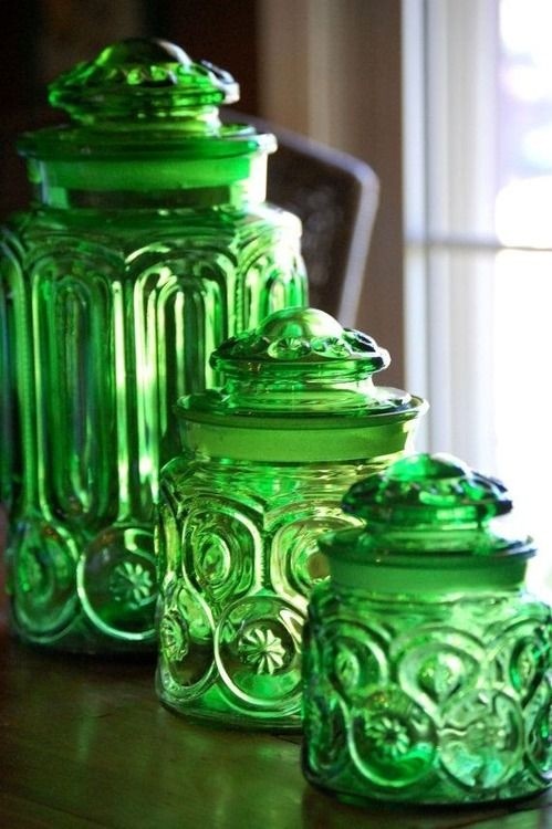 Thepreppyyogini vintage pressed green glass green