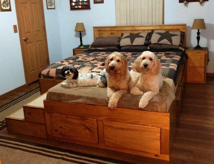 This company makes custom wooden bed frames with built in