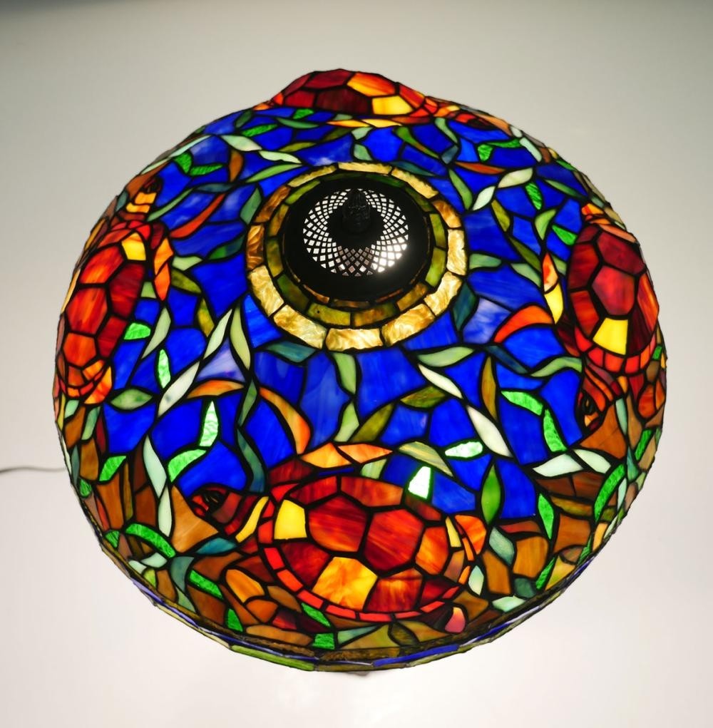 Tiffany style stained glass sea turtle lamp 1