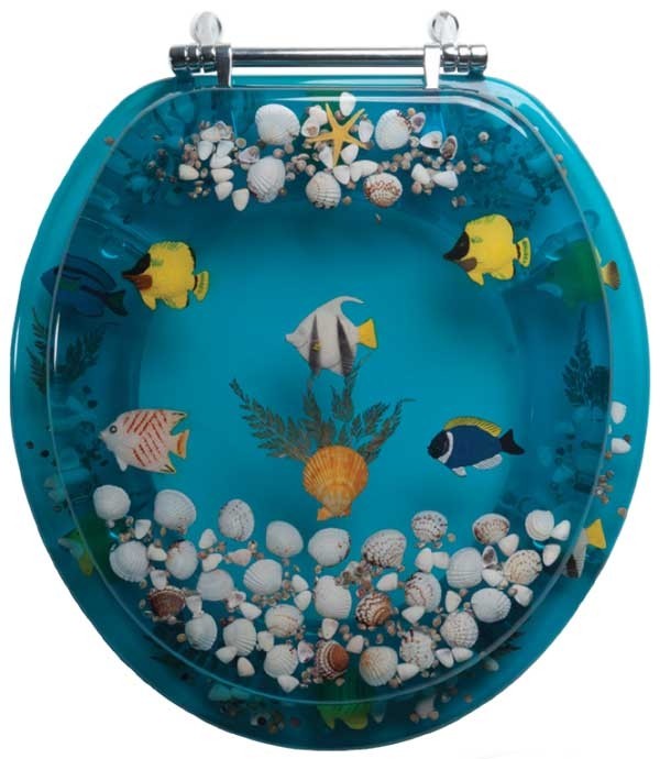 Toilet seats with lifelike butterflies seahorses and