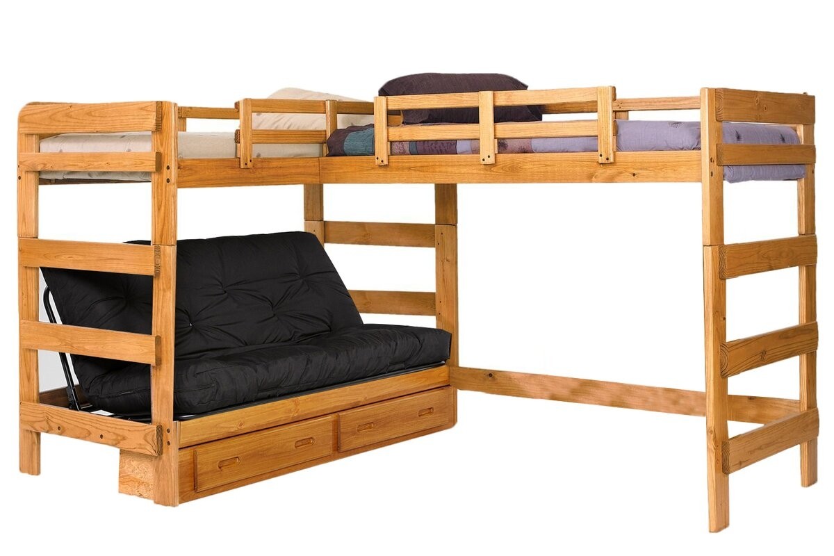 Twin over full l shaped bunk bed reviews birch lane