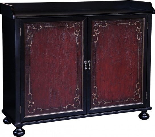 Two tone hand painted bar cabinet from pulaski coleman