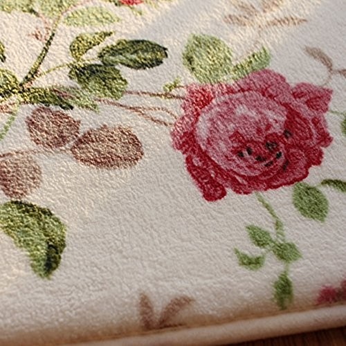 Ukeler american country style rustic floral pink rose rug