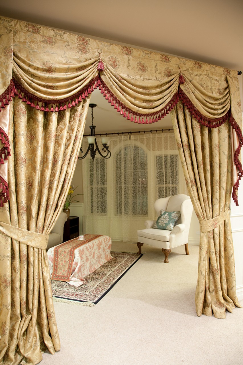 Versailles rose swag valances curtain drapes 100
