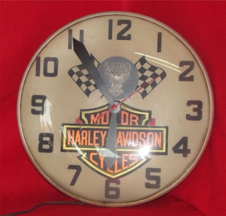 Vintage 1960s harley davidson motorcycle dealer clock 15